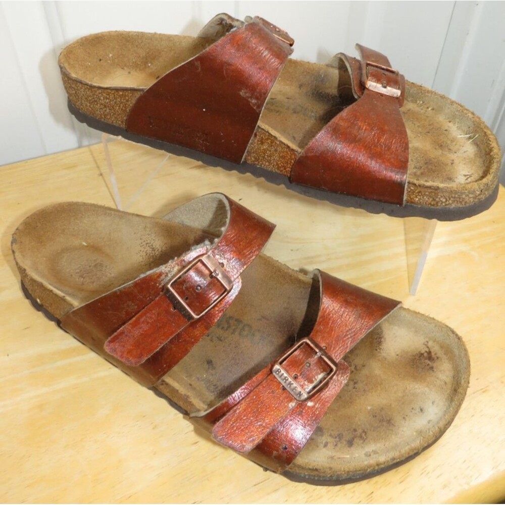 Birkenstock Arizona Oiled Brown Open Toe Slip-On Slide Sandals Size M 8/W 10